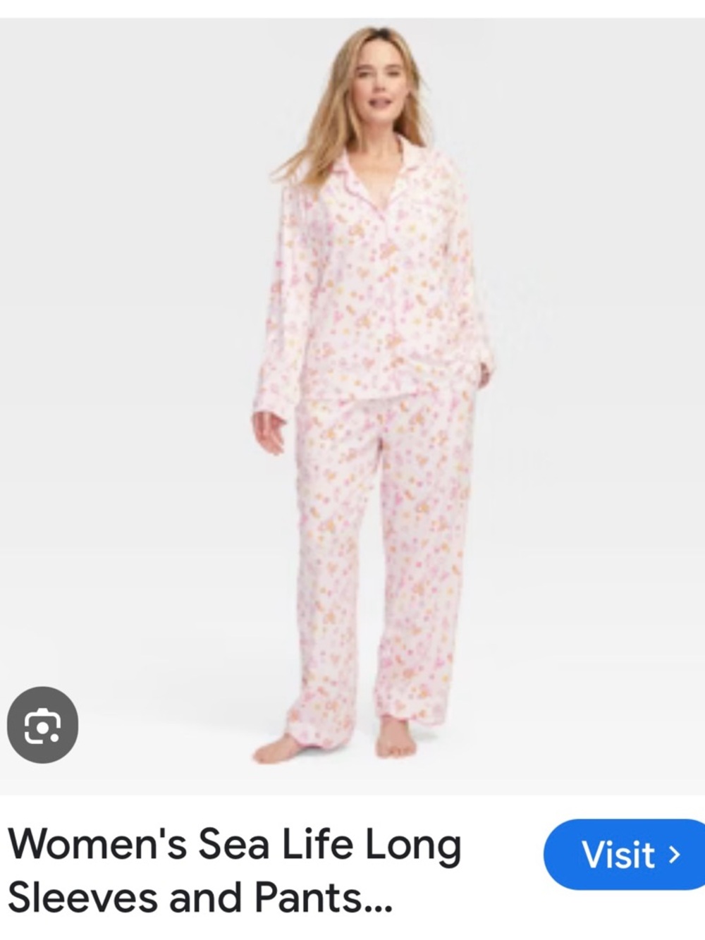 Roller Rabbit Pink Sea Life Pajama Set with Multicolor Motifs